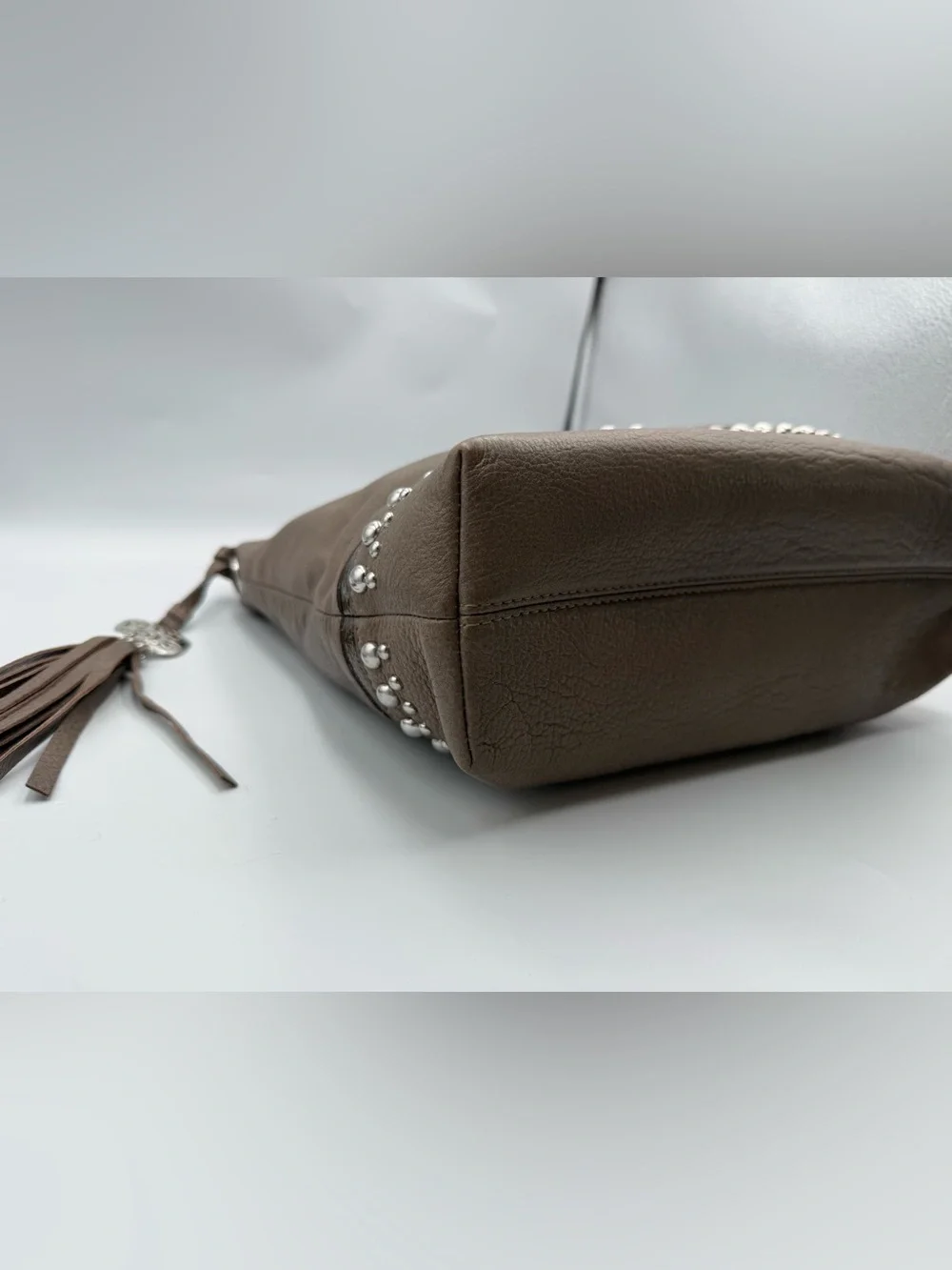 Brighton Max Soft Hobo Handbag Taupe/Dove Gray